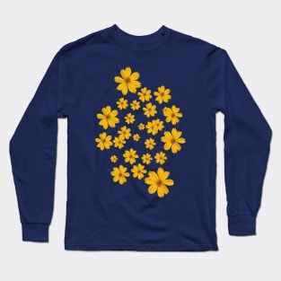 Daisy Flower minimal pattern yellow Long Sleeve T-Shirt